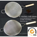 Wholesale dumpling colanders with wooden handle non-stick sifters for pasta kitchen craft sieves with stainless steel mesh